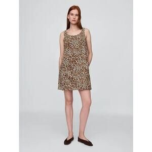 GAP Leopard Print Mini Dress - Brown & Cream